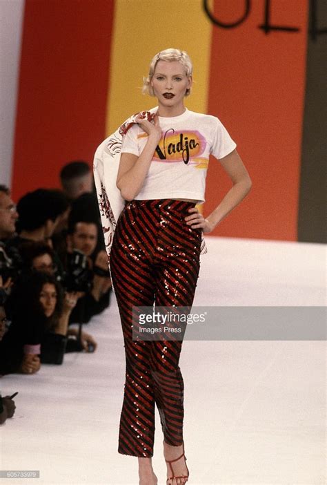 Nadja Auermann At The Todd Oldham Spring 1995 Show Circa 1994 In New