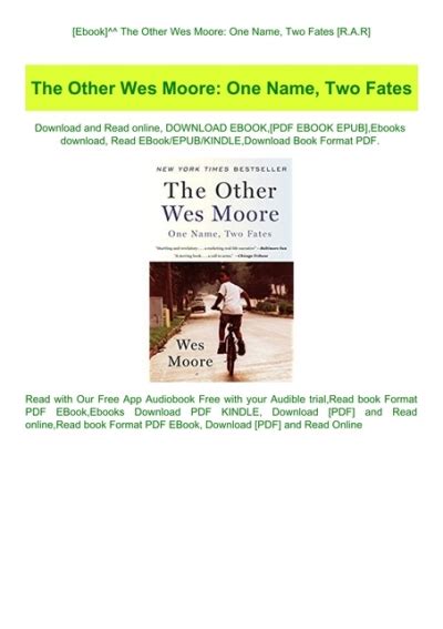 Ebook The Other Wes Moore One Name Two Fates Rar