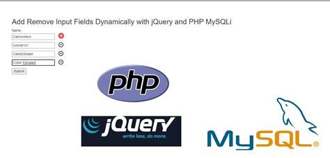 Add Remove Input Fields Dynamically With Jquery And Php Mysqli
