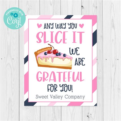 Editable Any Way You Slice It We Are Grateful Cheesecake Etsy