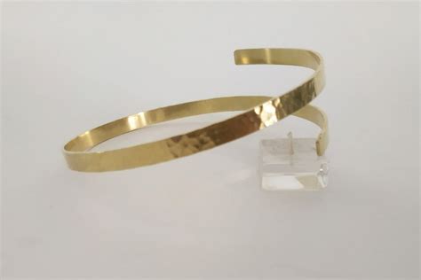 Gold Upper Arm Band Wrap Around Bicep Cuff Bracelet One Loop Etsy