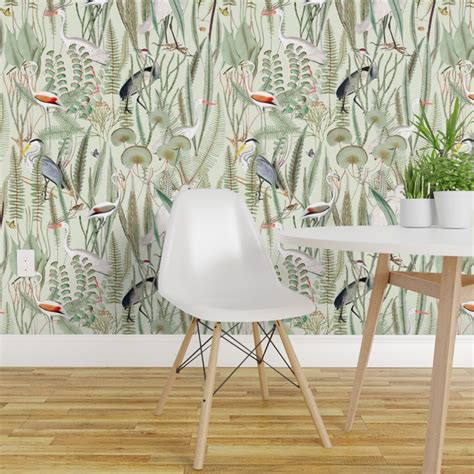 Peel And Stick Wallpaper 2ft Wide Vintage Leaves Butterfly Nature Birds Woodland Custom Removable