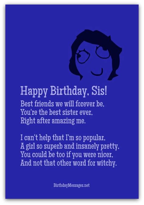 30 Awesome Funny Poems For Sisters Birthday Funny Birthday Poems Birthday Poems Funny Images