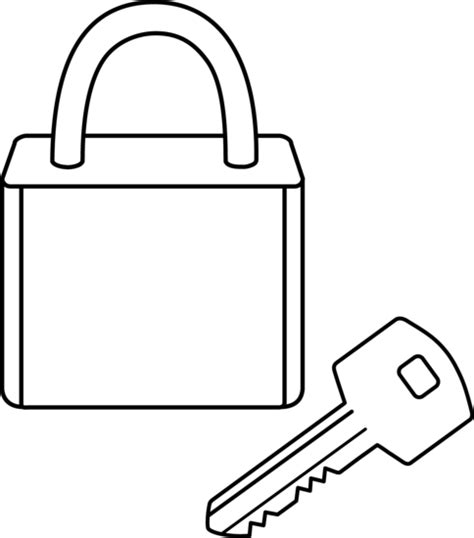 Not to be used illegally. Lock and Key Line Art - Free Clip Art