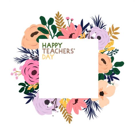 Happy literacy day illustration, people with pencils and books in imagination landscape. Premium Vector | Vector floral frame with the inscription happy teacher's day. greeting card for ...