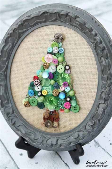 Jeweled Vintage Buttons Christmas Tree Decor Diy Button Christmas