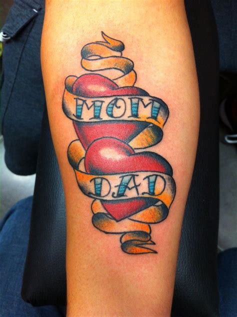 Traditional Mom Dad Tattooed By Jeremy Stewart Pinnacle Tattoo
