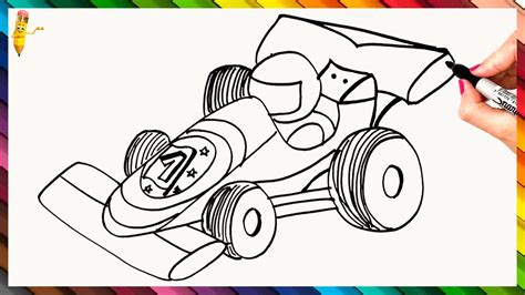 How To Draw A Race Car Step By Step Racing Car Drawing Easy