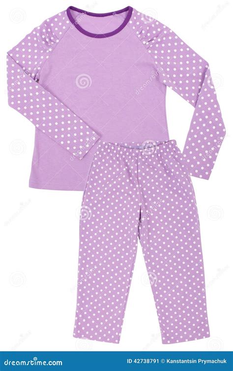 Pink Childrens Girls Pajama Set Isolated On White Stock Image Image
