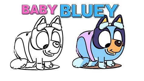 Bluey Baby Race Baby Bluey Colouring Book Page Abc Kids
