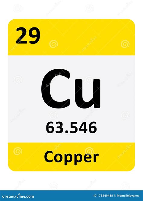 Periodic Table Symbol Of Copper Stock Vector Illustration Of Periodic