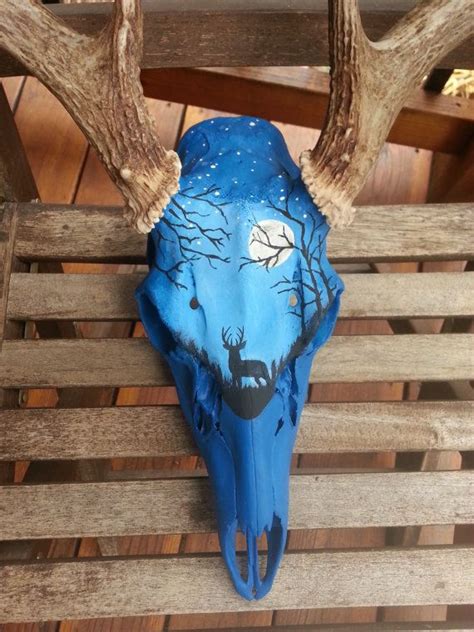 Hand Painted Buck Skull By Andibauerart On Etsy Deer Skull Art