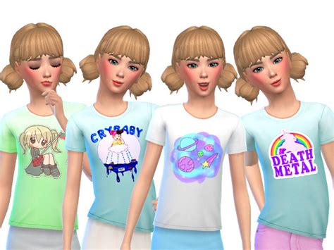 Kawaii Girl Tee Shirts The Sims 4 Catalog