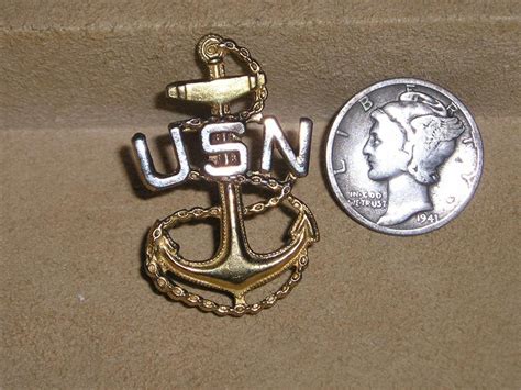 Vintage Pin Sterling Silver World War Two Us Military Navy
