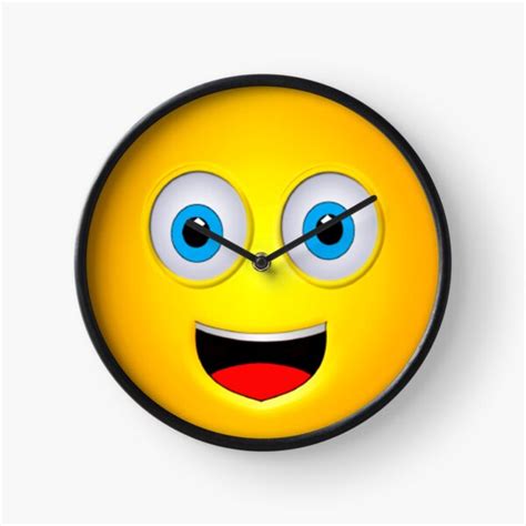 Happy Face Emoji Clock For Sale By Kruisr Redbubble
