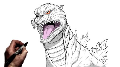 How To Draw Godzilla Step By Step Final Wars Youtube