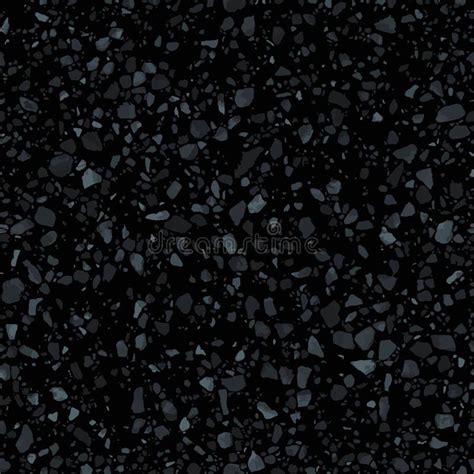 Black Terrazzo Flooring Seamless Texture Realistic Vector Mosaic Floor