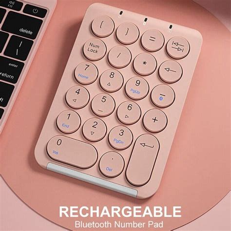 Portable Number Pad 22 Keys Bluetooth Numeric Keyboard Rechargeable