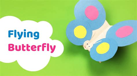 How To Make Flying Butterfly Craft For Kids Youtube