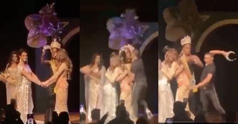 Man Invades Stage Destroys Crown After His Wife Placed Second In