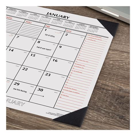 At A Glance® Aagsk117000 Two Color Monthly Desk Pad Calendar 22 X 17