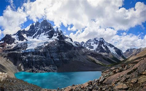 Scarica Sfondi Ande Lago Montagne Andine Estate Sud America Per