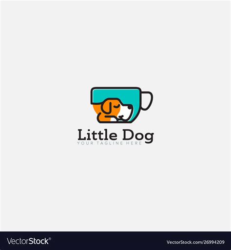 Little Dog Coffee Shop Logo Designs Cafe Vector Image