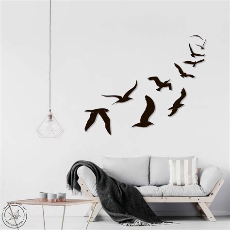 Seagulls Metal Wall Art Flying Birds Home Decor Large Wall Etsy