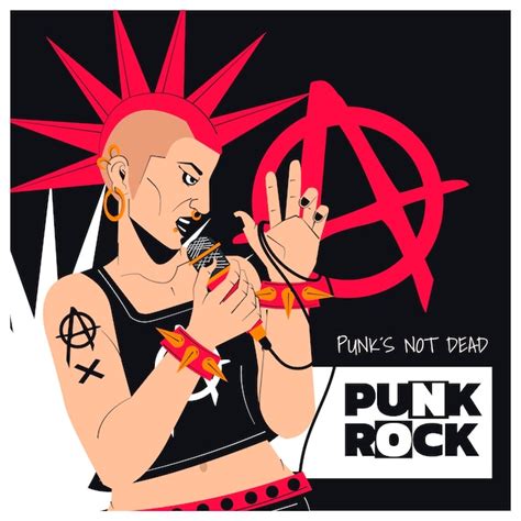 Premium Vector Hand Drawn Flat Punk Rock Illustration
