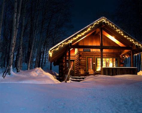 Beautiful Snowy Log Cabin Winter Cabin Cozy Cabin Snow Cabin