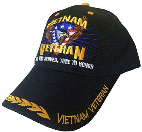 Vietnam Veteran Baseball Cap Time Served Time To Honor Wreath Black Hat