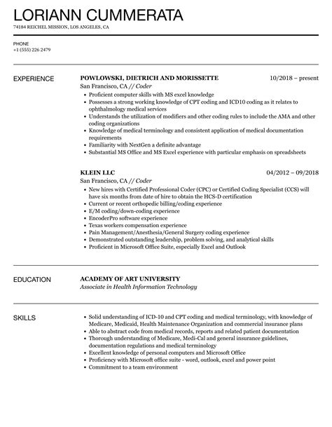 Coder Resume Samples Velvet Jobs