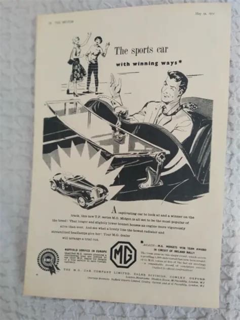 Very Rare Mg Midget T F Series The Motor Magazine May 19th 1954 6 60 Picclick