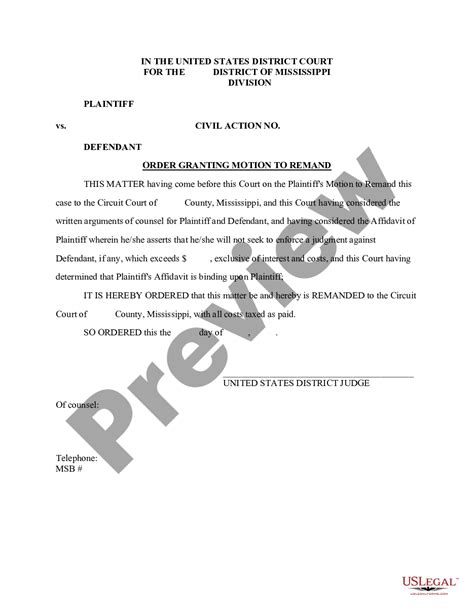 Proposed Order Granting Motion For Summary Judgment Us Legal Forms