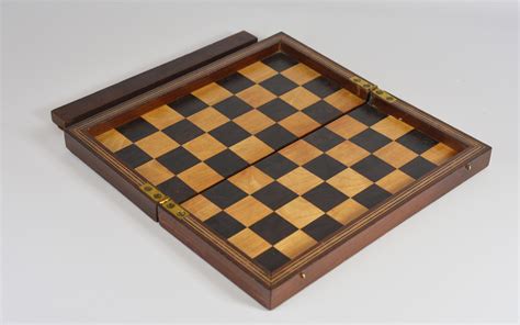 Ref1670 English Mahogany Folding Chess Board Box Antique Chess Shop