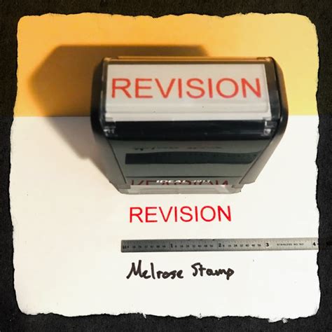 Revision Rubber Stamp For Office Use Self Inking Melrose Stamp Company