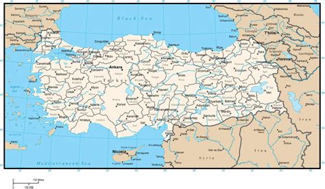 Turkey Map With Provinces In Adobe Illustrator Format