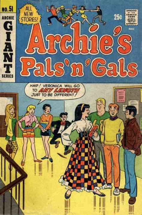 Archies Pals N Gals 51 Vg Archie Low Grade Comic April 1969