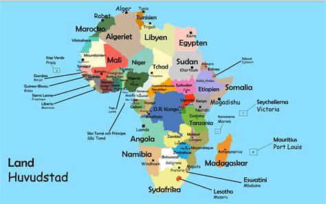 Karta över Afrikas Länder Och Huvudstäder Allt Om Ditt Resmål