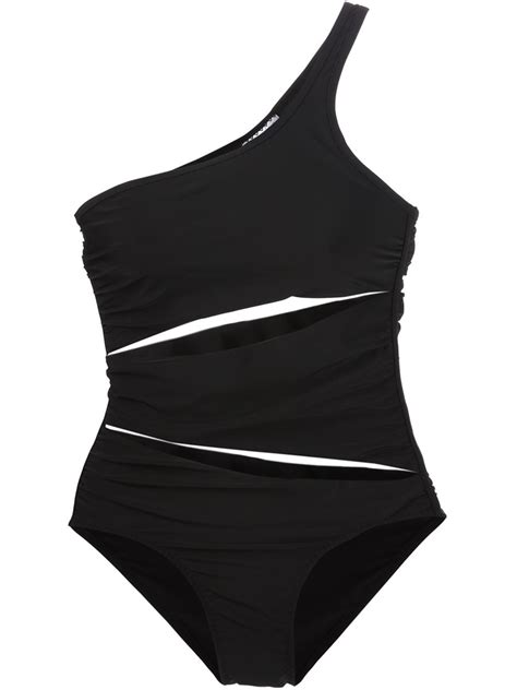 Lyst Adidas By Stella Mccartney Asymmetric One Piece Swimsuit In Black