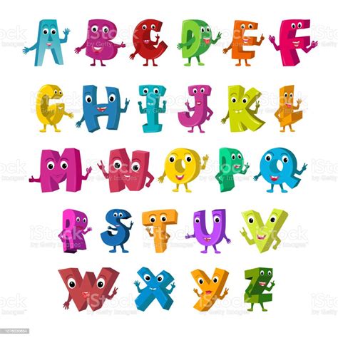 Cartoon Vector Illustration Of Funny Capital Letters Alphabet For