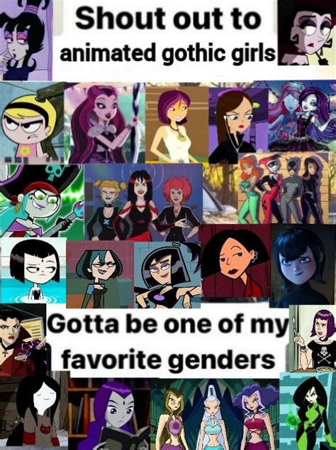 Shout Out To Animated Gothic Girls Gotta Be One Of My Favourite Genders My Edit Goth Memes