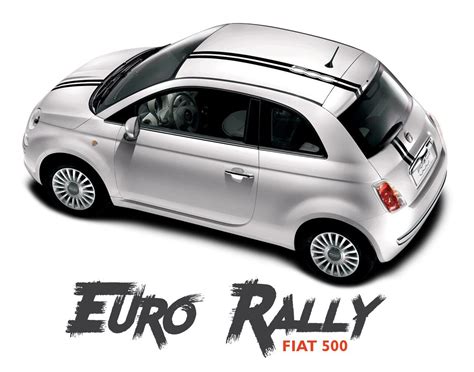 Fiat 500 Euro Rally Offset Hood Roof Racing Vinyl Graphics Stripes