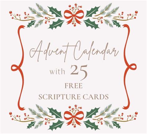 Advent Bible Verse Calendar With 25 Advent Scripture Cards