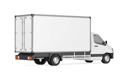 White Commercial Industrial Cargo Delivery Van Truck 3d Rendering Stock