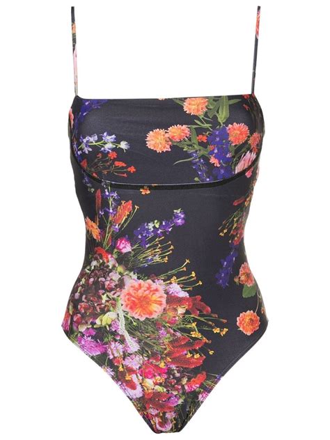Osklen Floral Print Square Neck Swimsuit Farfetch