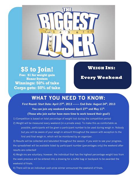 Pin On The Biggest Loser Contest Work