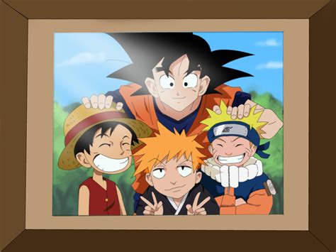 Naruto Goku Luffy And Ichigo Coloring By M8jin12 On Deviantart