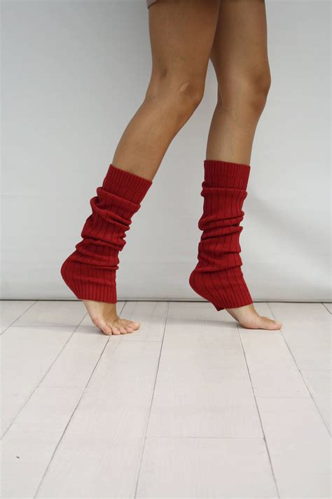 leg warmers women red ribbed knit leg warmers dancing leg warmers yoga leg warmers leg
