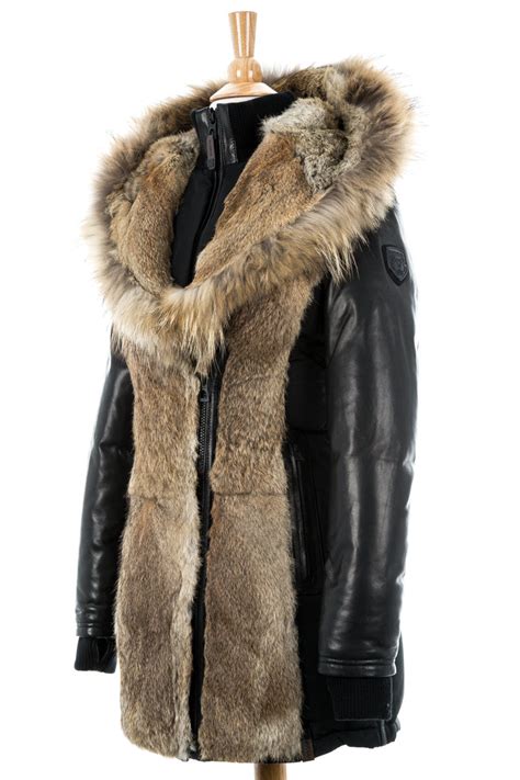 Arly Leather Sleeved Parka With Fur Rudsak Jacket Dejavu Nyc